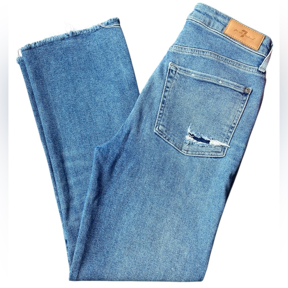 7 For All Mankind Women's Vintage Ultra High Rise Slim Kick Jeans Size 27 - Picture 4 of 15